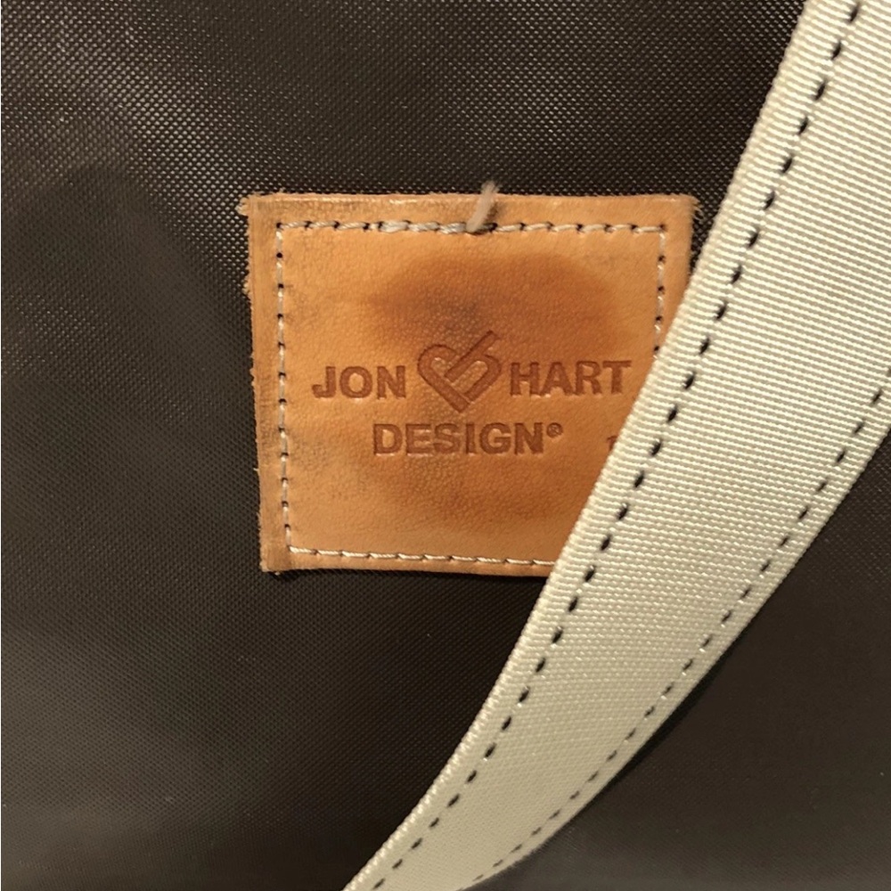 Jon Hart Square Weekender Travel Bag Duffle Luggage Brown Coated - Picture 7 of 12
